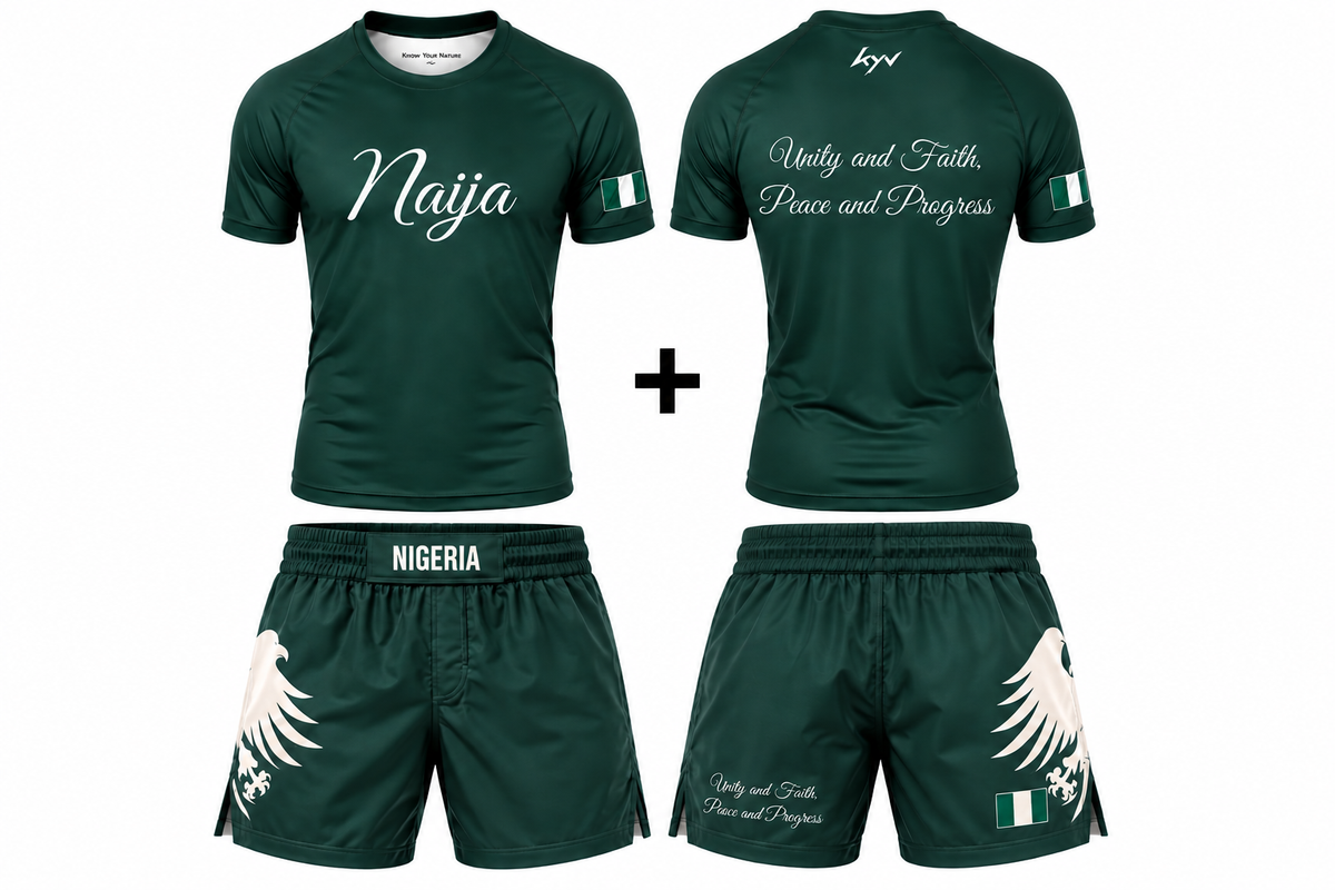 KYN Nigeria Fight Set – Rashguard & Fight Shorts