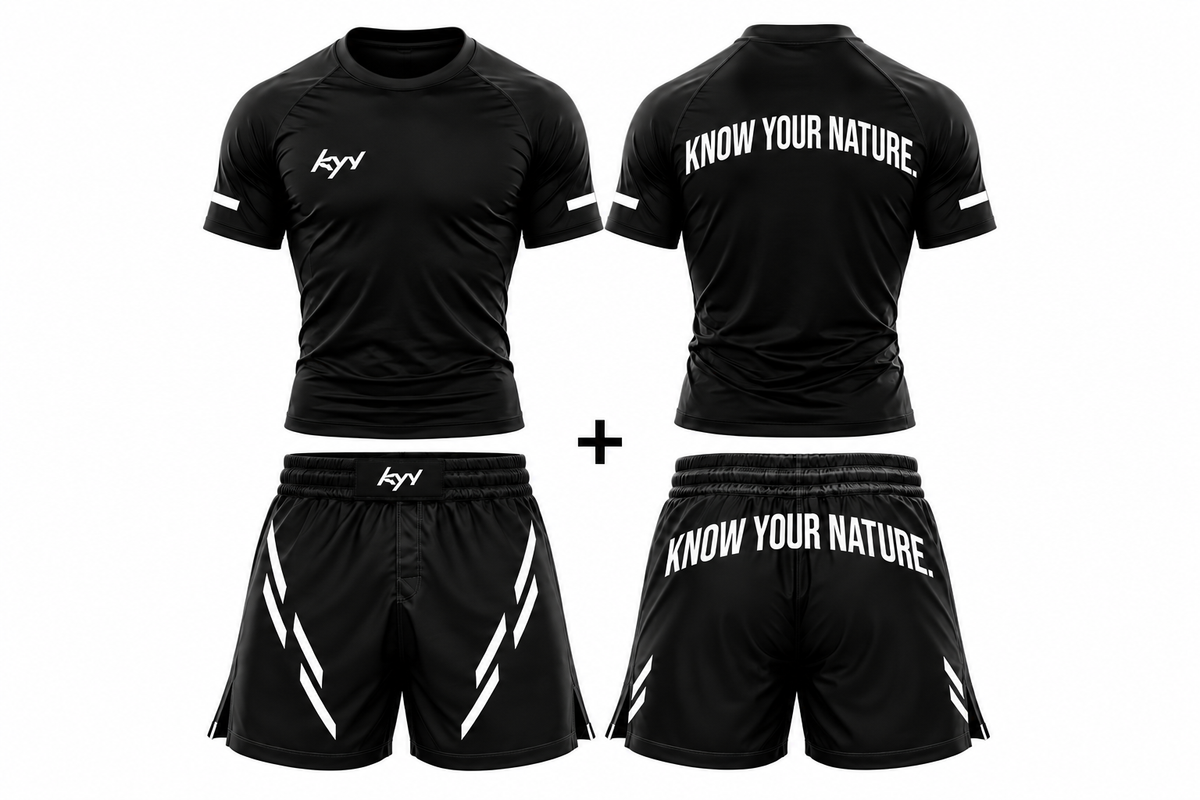 KYN Core Black Fight Set – Rashguard & Fight Shorts